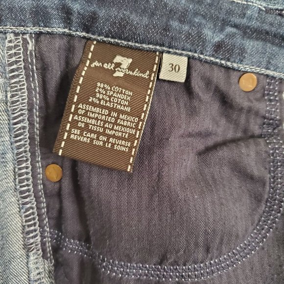7 For All Mankind Womens Size 30 Jeans Swarovski Crystal A Pocket Stretch Flare - Picture 8 of 13